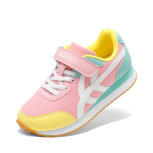 DREAM PAIRS Girls Tennis Shoes Casual Run Sneakers,Pink,13 Little Kid