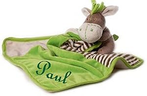 Bibos Kuscheltuch Esel mit Namen bestickt