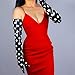 DooWay Polka Dots Gloves 70CM 27 inches Super Long Faux Patent Leather Shiny Wet Look Black with White Dots Opera Glove for Cosplay Fashion Costume