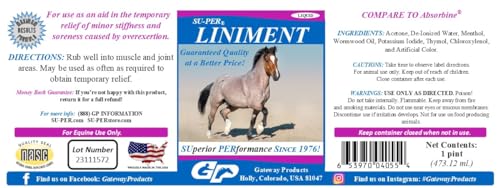 SU-PER Liniment for Horses - Helps with Minor Stiffness & Soreness - Classic Equine Liniment - 1 Pint, (2 Pack)
