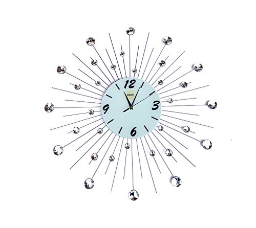 Metal Accent Wall Clock (Silver Sunburst) #TOP15