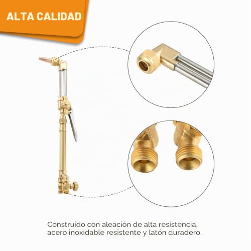 Miniatura 4 de Myfully Antorcha De Soldadura De Oxígeno Acetileno De Servicio Medio, Mango De Antorcha Tipo Victor Con Una Boquilla De Corte 3-101