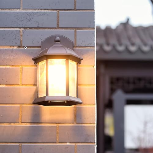 Aplique de pared exterior negro E27 de 9.1'' para iluminación de casas 5