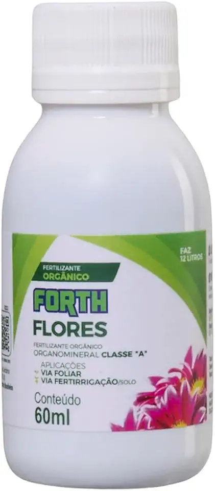 Adubo Forth Flores, Fertilizante Concentrado, Floração, NPK (Nitrogênio, Fósforo, Potássio), Micronutrientes, Dupla Ação, 60ml