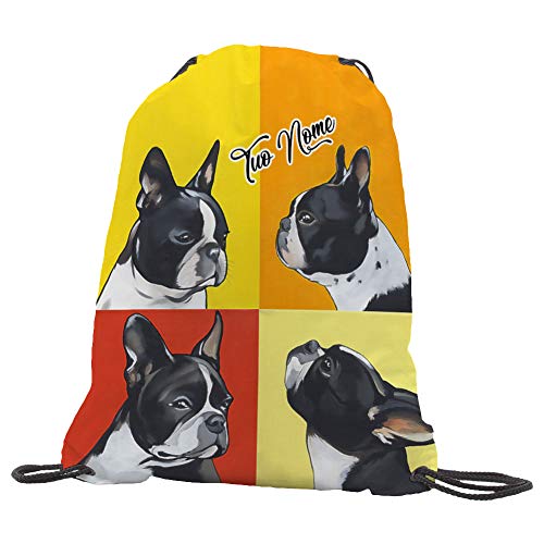 quickgadget Sacca Ginnastica GYMBACK Sport Cane Bulldog Francese 07 - Sacchetto Sportivo, Borsa, Piscina, Zaino,portascarpe Scuola per Ragazze Donne Bambini, Personalizzato con Nome.