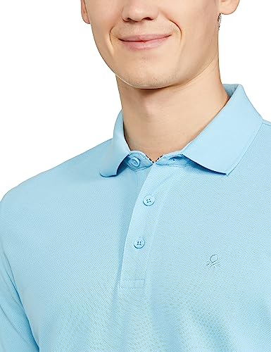Image of United Colors of Benetton Men's Cotton Slim T-Shirt (3099J7118I Sky Blue KL)