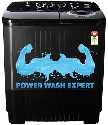 Image of ONIDA 12 Kg 5 Star Semi-Automatic Top Loading Washing Machine (S12GS1, Black, Cyclone Pulsator, Waterfall Technology)