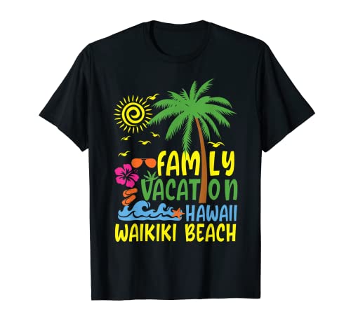 Family Vacation - Camiseta hawaiana de playa Waikiki a juego Camiseta