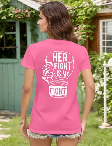 MOUSYA Breast Cancer Shirts Women Pink Ribbon Breast Cancer Awareness Shirt Cancer Survivor Inspirational Short Sleeve Tops3