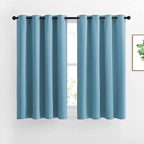 FRESH FROM LOOM Blackout Window Curtains 5 Feet Set of 2 | Plain Design | 90% Room Darkening | Thermal Insulated Curtains | Curtain for Living Room Bedroom (Sky Blue |5 Feet Long, Set of 2)
