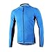 ARSUXEO Outdoor Sports Men's Cycling Jersey Long Sleeves Bike Bicycle MTB Shirts 6022 Blue Size X-Large