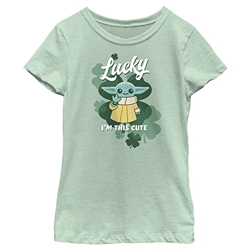 STAR WARS Mandalorian Lucky Cute Girls Short Sleeve Tee Shirt