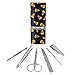 Sweet Orange Candy Corn Pattern Stainless Steel Manicure Pedicure Grooming Beauty Care Travel Kit