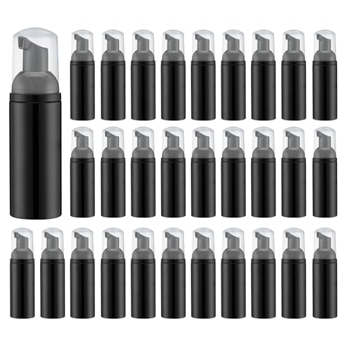 Travel Foam Pump Bottle, 2oz Small Size Foaming Soap Dispenser 30Pack Black