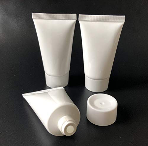 Daycount 20Pcs Empty Plastic Squeeze Tubes Cosmetic Containers Refillable 50Ml/1.7 Oz White Lotion Bottles For Liquids, Shampo, Conditioner, Toiletries, Travel (Flip Cap) #TOP4