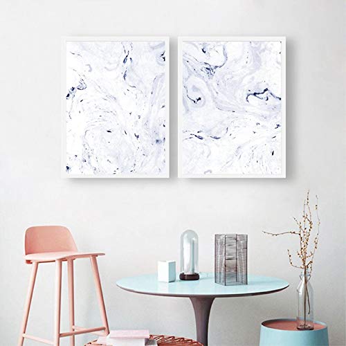 Marbre bleu abstrait affiches pour habiller un grand mur blanc de salon