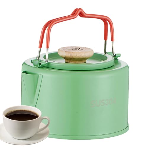 Hervidor de camping de acero inoxidable duradero con aislamiento térmico en mango 2