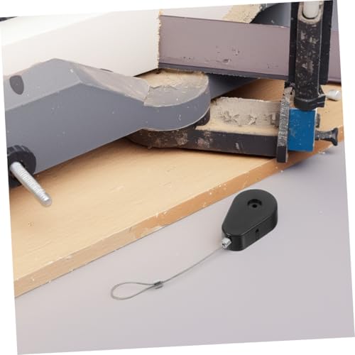 3 piezas Cable de Seguridad con Estuche Retráctil de Acero | Antirrobo, Construcción de Plástico y Acero Resistente, Acabado Negro, para Garajes y Almacenes miniatura 6