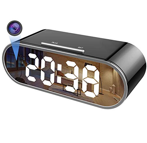Spy Camera Wireless Hidden Camera Clock Spy Camera HD 1080P Nanny Cam Small Surveillance Camera,WiFi Remote Camera 12 Night Vision Lights Camera Viewing Via App, 140 Degree Wide-Angle Lens