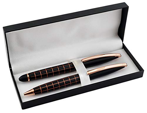 Image of amazon basics Premium Ballpoint Pen with Case for Office, School, Daily Use and Gifting (Blue Ink, Set of 2)