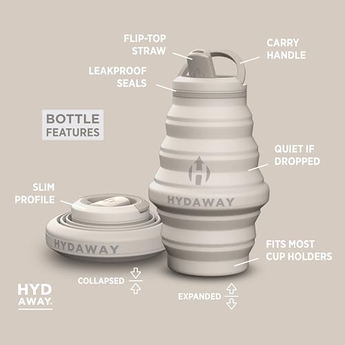 Image of HYDAWAY 17oz Collapsible Water Bottle - BPA-Free, Leakproof, Lightweight, and Space-Saving - Perfect for Travel, Hiking, and Everyday Hydration