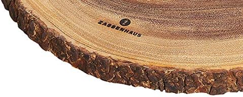 Miniatura 5 de Zassenhaus Natural Bark - Tabla redonda de madera de acacia para servir y queso, 12.5 pulgadas, marrón