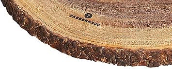 Zassenhaus Round Wooden Cutting Board 18 Inch - Large Charcuterie Serving Platter - Wooden Board for Cake, Cheese & More