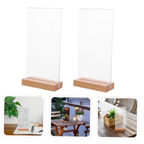 Porte-menu double face transparent avec socle pour affichage de flyers - 8