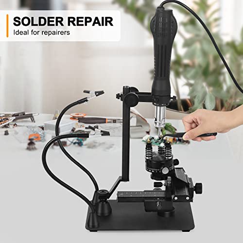 Magnetic Helping Hands Soldering Third Hand Extra Heavy Duty Base Desktop Support For Max 1.37" In Diameter Usb Digital Microscope Endoscope Magnifier Loupe Camera Repairing Solder Station #TOP6
