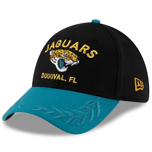 New Era Men's Black/Teal Jacksonville Jaguars 2025 NFL Draft 39THIRTY Flex Hat