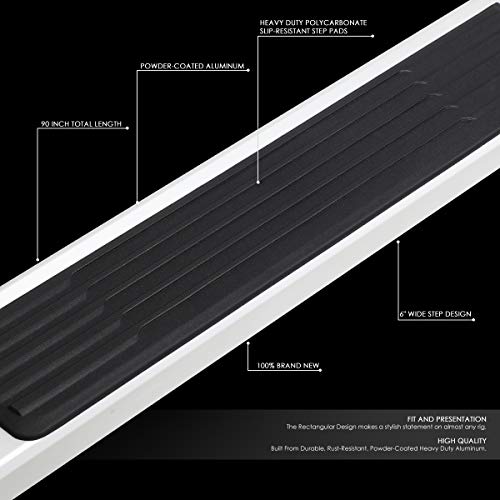 6 Inches Side Step Nerf Bar Running Boards Compatible With Silverado Sierra 1500 2500Hd 3500Hd Crew Cab 19-22, Extruded Aluminum, Silver Painted Finish #TOP1