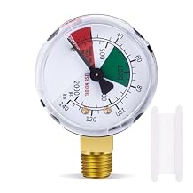 Regulator Pressure Gauge, Right-Hand Thread 0-2000 PSI, 2-inch dial