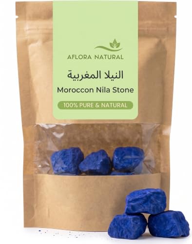 Moroccan Desert Nila Stone Block Natural Blue Traditional Beauty Treatment for Face and Body Skin Brightening and Soothing Care 50g