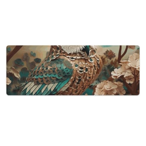 Tapis de souris grand format motif hibou imperméable pour bureau