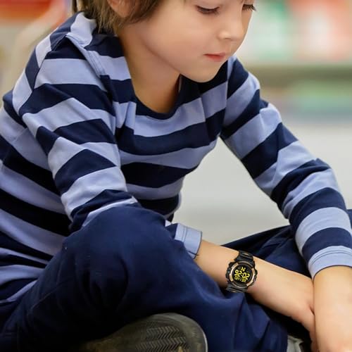 Image of Kids Watch,Boys Watch for 3-15 Year Old Boys,Digital Sport Outdoor Multifunctional Chronograph LED 50 M Waterproof Alarm Calendar Analog Watch for Children with Silicone Band,Kids Gift