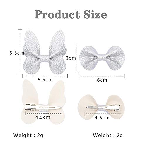 12 Pinzas de cabello mariposa con lazo para niñas miniatura 2