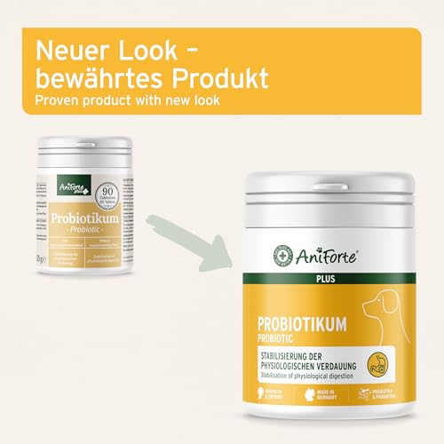 AniForte Plus Probiotikum Tabs für Hunde 90 Stück - Natürliche Präbiotika & Probiotika für Hunde, Stabilisiert die Verdauung & fördert eine gesunde Darmflora, mit aktiven Darmbakterien