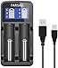 18650 Battery Charger, FARSAIL Rechargeable Battery Charger Compatible with 3.7V Lithium ion 18650 18350 18500 RCR123A 18490 17670 17500 and NiMH/NiCd AA AAA Rechargeable Batteries