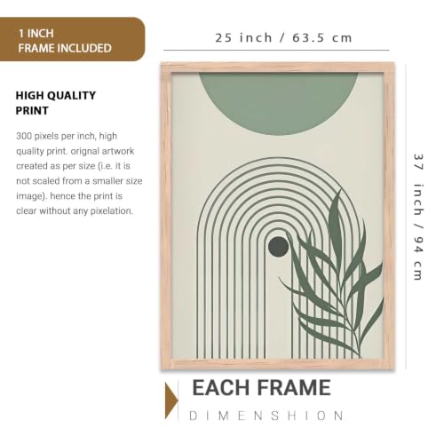 Image of kotart Aesthetic Boho Painting Wall Art Home Decoration Paintings With Frame For Living Room Bed Room Hotel Wall Decor Digital Reprint Set of 3