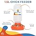 Lil'Clucker 1L Chick Feeder, 1.5L Chicken Waterer - No Leakage Chick Feeder and Waterer Kit, Hanging Baby Chick Waterer, Durable Chicken Water Feeder, Chicken Feeder and Waterer Set, Poultry Waterer