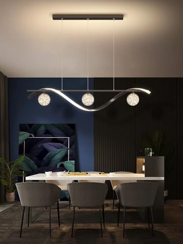 Suspension LED cuisine îlot et grand lustre salon moderne plafonnier dimmable