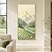 Framed Large Mountain Wall Art for Living Room, Vertical Green Forest Landscape Canvas Artwork for Walls, Nature Scenery Painting Print for Hallway Entryway Stair Home Office Wall Decor, 30x60 In