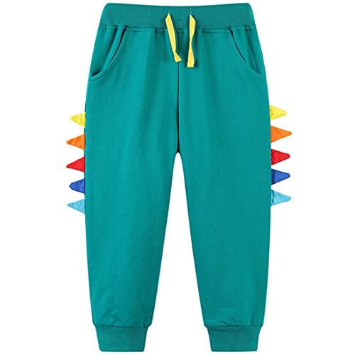 Little Boys Kids Spring Autumn Active Athletic Casual Dinosaur Cotton Sweatpants Cartoon Jogger Sport Pants