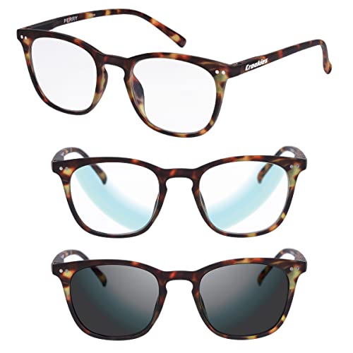 Image of Croakies Perry Photochromic Progressive Eyewear | UV400 Sunglass for Outdoor | Bluelight Eyeglass for HEV Devices | Bundle