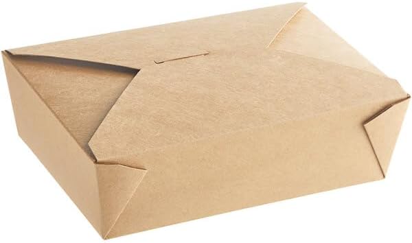 Choice Kraft Microwavable Folded Paper Take-Out Container, #3, 7 3/4" x 5 1/2" x 2 1/2", 200/Case