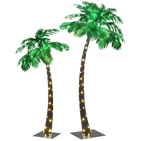 Lightshare 5FT+7FT Gorgeous Artificial Lighted Palm Tree, 248LED Lights, Decoration for Home,Party, Christmas, Nativity, Outside Patio-Electric Cover