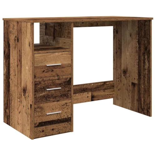 vidaXL Escritorio de Madera ingeniería Madera Envejecida 102x50x76 cm, Escritorio de Oficina, Mesa de Ordenador, Escritorio de Estudio