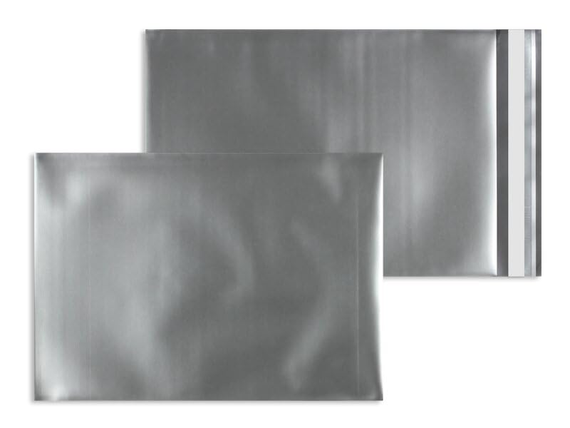 Pochettes cadeaux argentées brillantes 20x33 cm | L'emballage précieux pour créations et e-commerce