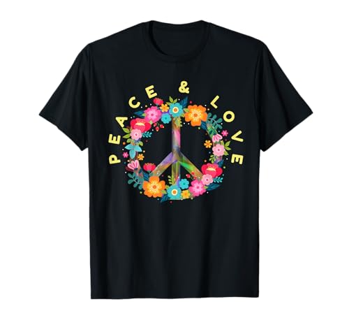 Peace Love Hippie Design - 60er 70er T-Shirt