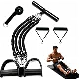 Foot Resistance Bands with Handles – Leg Exercise Equipment, 100LB Heavy Duty 4 Tube Foot Pull Rope Set for Home Gym, Full Body Workout with Non-Slip Grips & Ankle Straps
